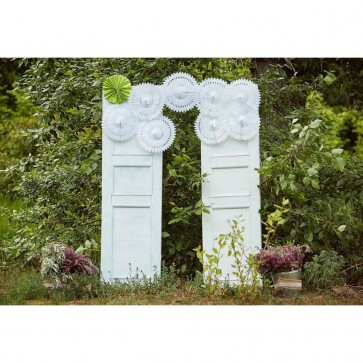 Door Window Photography Backdrops White Door Garden Background For Wedding