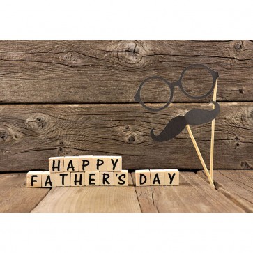 Father's Day Photography Backdrops Glasses Beard Wood Wall Background