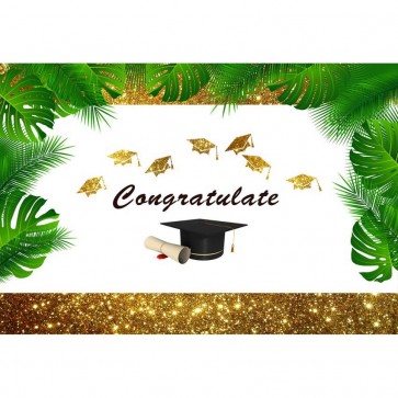 Custom Photography Backdrops Graduation Palm Leaf Background For Party