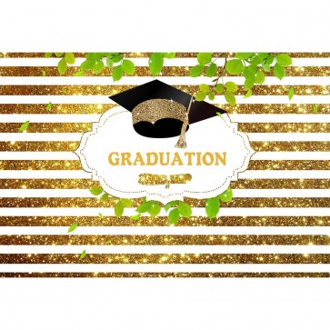 Custom Photography Backdrops Masquerade Prom Green Leaves Gold White Background