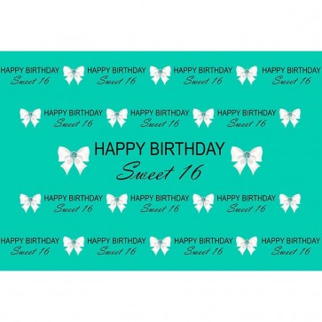 Birthday Photography Backdrops Sixteen Years Old Blue Background