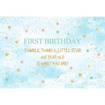 Birthday Photography Backdrops First Birthday Stars Blue Sky Smash Cake Background