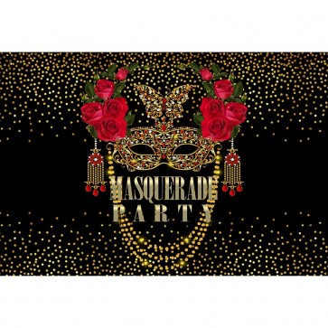 Custom Photography Backdrops Red Roses Masquerade Prom Sequin Background For Party