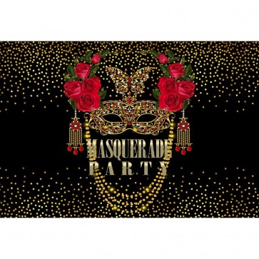 Custom Photography Backdrops Red Roses Masquerade Prom Sequin Background For Party