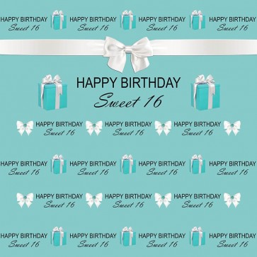 Birthday Photography Backdrops Sixteen Birthday Blue Gift Box Background