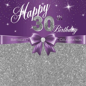 Birthday Photography Backdrops Thirty Years Old Purple Red Butterfly Knot Background
