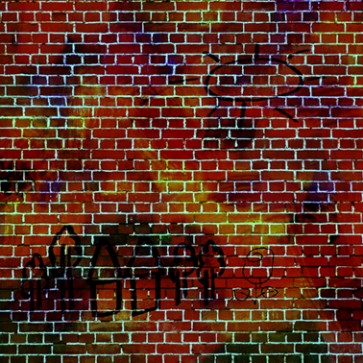 Graffiti Photography Backdrops Black Lines Red Brick Wall Background For Photo Studio