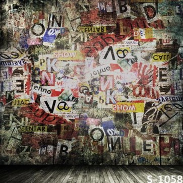 Graffiti Photography Backdrops Sticker Black Alphabet Background For Photo Studio