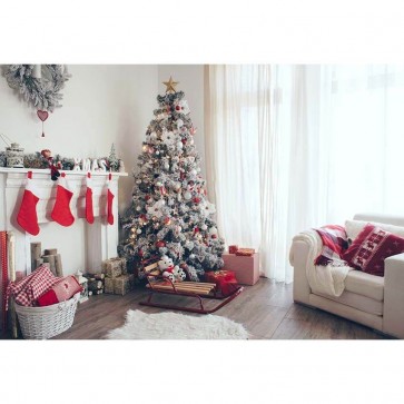 Christmas Photography Backdrops Christmas Tree Indoor Christmas SocksBackground