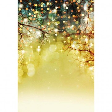 Christmas Photography Backdrops Tree Branches Yellow Lamplight Sequin Background