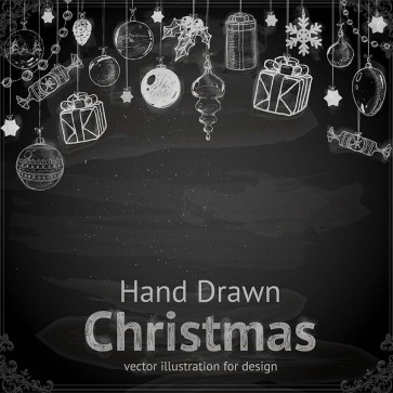 Christmas Photography Backdrops Hand Drawn Christmas Elements Blackboard Background