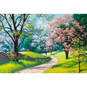 Photography Backdrops Flower Garden Trees Oil Painting Background