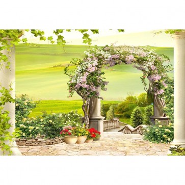 Photography Background Pink Flower European Door Wedding Backdrops For Party