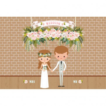 Photography Background Cartoon Brick Wall Wedding Backdrops For Party