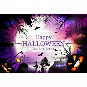 Halloween Photography Background Cemetery Bat Dead Tree Backdrops