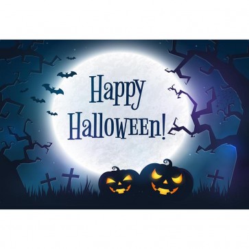 Halloween Photography Background Pumpkin Lantern Dead Tree Moon Backdrops