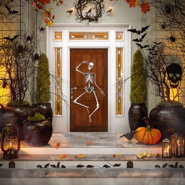 Halloween Photography Background White Skeleton Bat Mouse Spider Backdrops