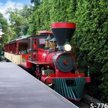 Train Photography Backdrops Tourist Red Train Background