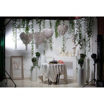 Wedding Photography Backdrops Indoor White Fireplace Closet Table Background For Party