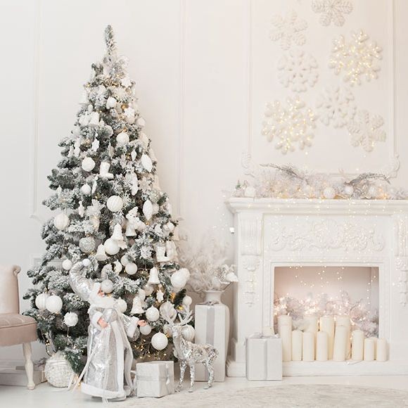Christmas Photography Backdrops Christmas Tree White Fireplace Closet ...