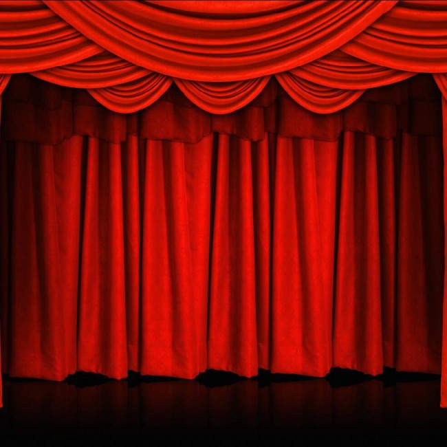 Photography Backdrops Red Curtain Black Floor Large Stage