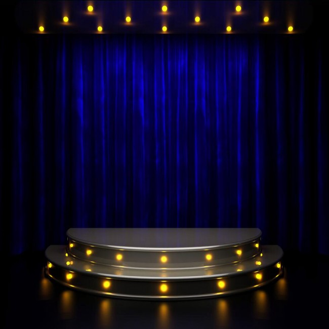 Semicircle Large Stage Photography Background Dark Blue