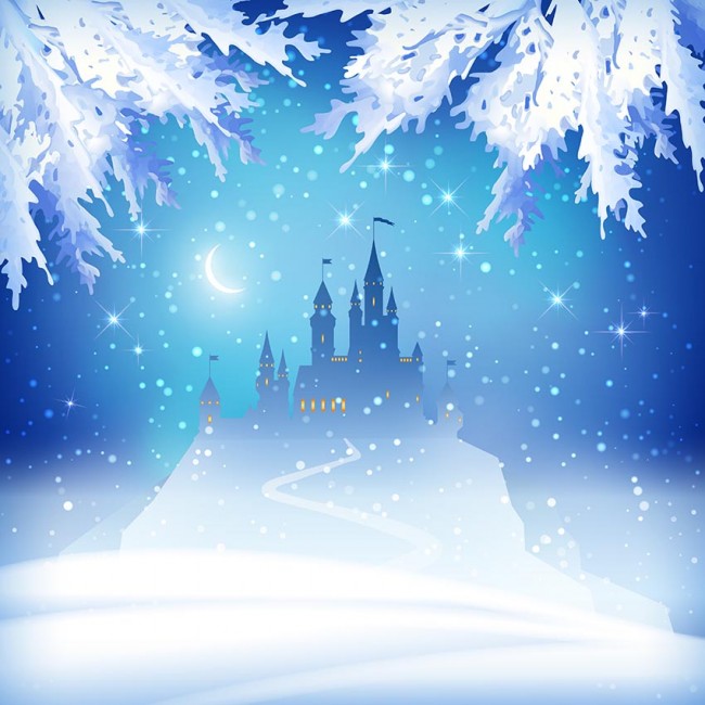 Cartoon Photography Backdrops Ice Castle Background For Children