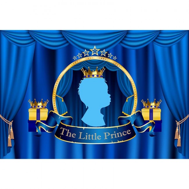 Baby Shower Photography Backdrops Little Princess Dark Blue Curtain  Background