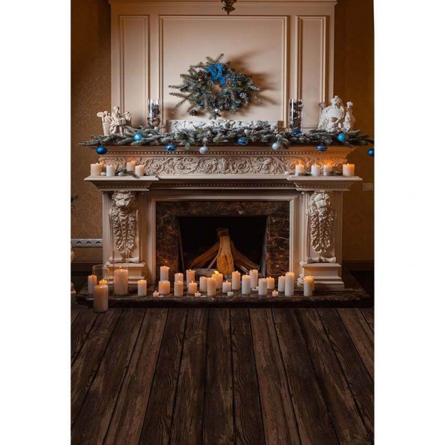 Christmas Photography Backdrops Gorgeous White Fireplace Closet Brown ...