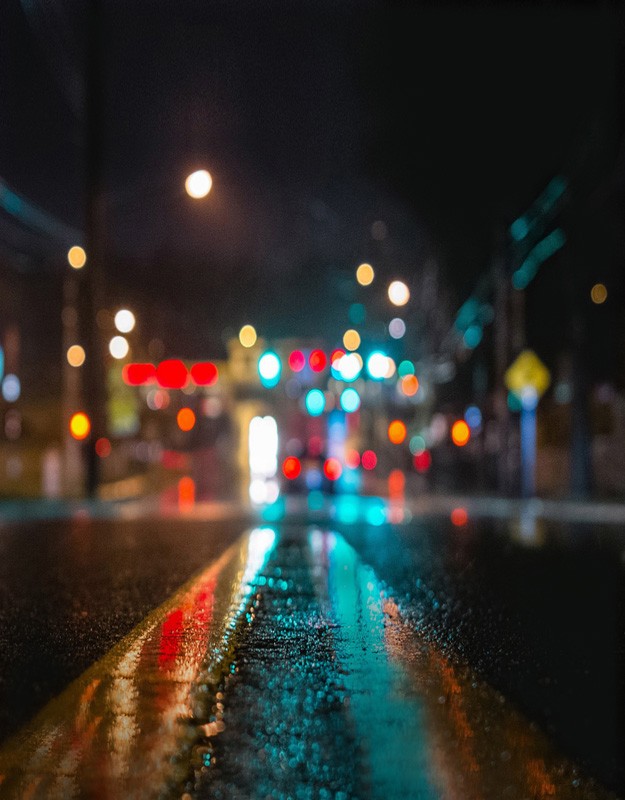 Photography Backdrops Street Lights Night City Street View