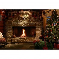 Christmas Photography Backdrops Christmas Tree Fireplace Closet Light Bulb Background