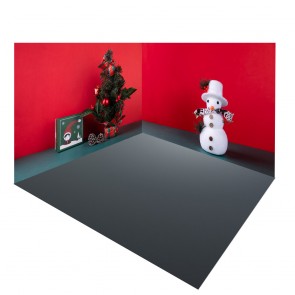 Christmas Snowman Red Background Silver Floor Photography Backdrops Set