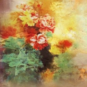 Photography Background Red Yellow Flowers Oil Painting Backdrops
