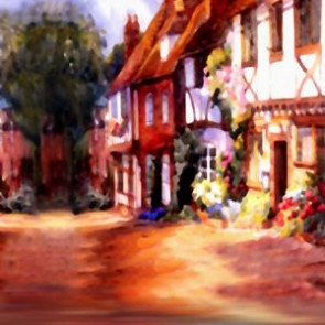 Oil Painting Photography Background European Alley Small Town Backdrops