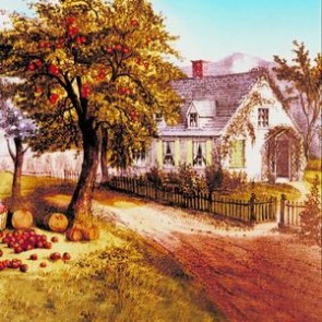 Oil Painting Photography Background Apple Tree Manor Backdrops