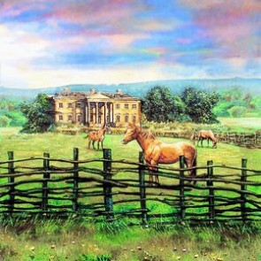 Photography Background Racecourse Ranch Oil Painting Backdrops