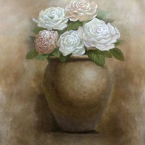 Photography Backdrops White Flowers Vase Oil Painting Background