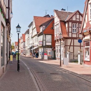 Photography Background European Small Town Street View Backdrops