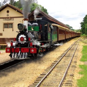 Train Photography Backdrops Country Stations Wine Red Steam Train Background