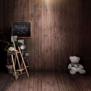 Back To School Photography Background Small Blackboard Brown Wood Wall Backdrops