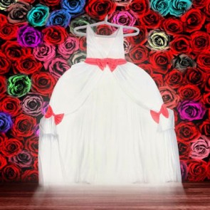 Wedding Photography Backdrops Red Rose White Wedding Dress Background For Party