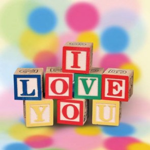 Valentine's Day Photography Background Love Toy Brick Fuzzy Backdrops