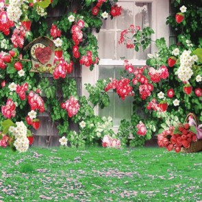 Wedding Photography Backdrops White Red Flowers White Door Background For Party