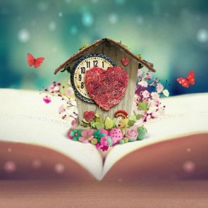 Valentine's Day Photography Background Flower Book Fuzzy Backdrops