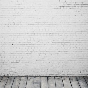 Brick Wall Photography Background White Wood Floor Backdrops