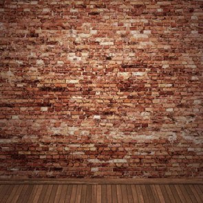 Brown Red Brick Wall Photography Background Wood Floor Backdrops