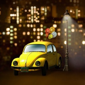 Car Photography Backdrops Yellow Sedan City Lighting Background