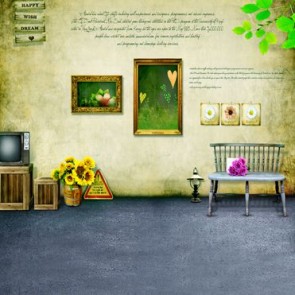 Valentine's Day Photography Background Cartoon Wall Grey Floor Backdrops