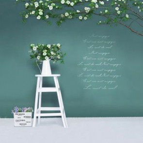 Valentine's Day Photography Background White Flowers Cyan Wall Backdrops
