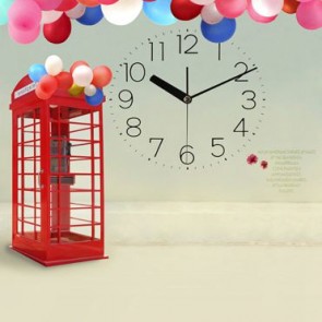 Photography Backdrops Balloon Red Telephone Booth Valentine's Day Background